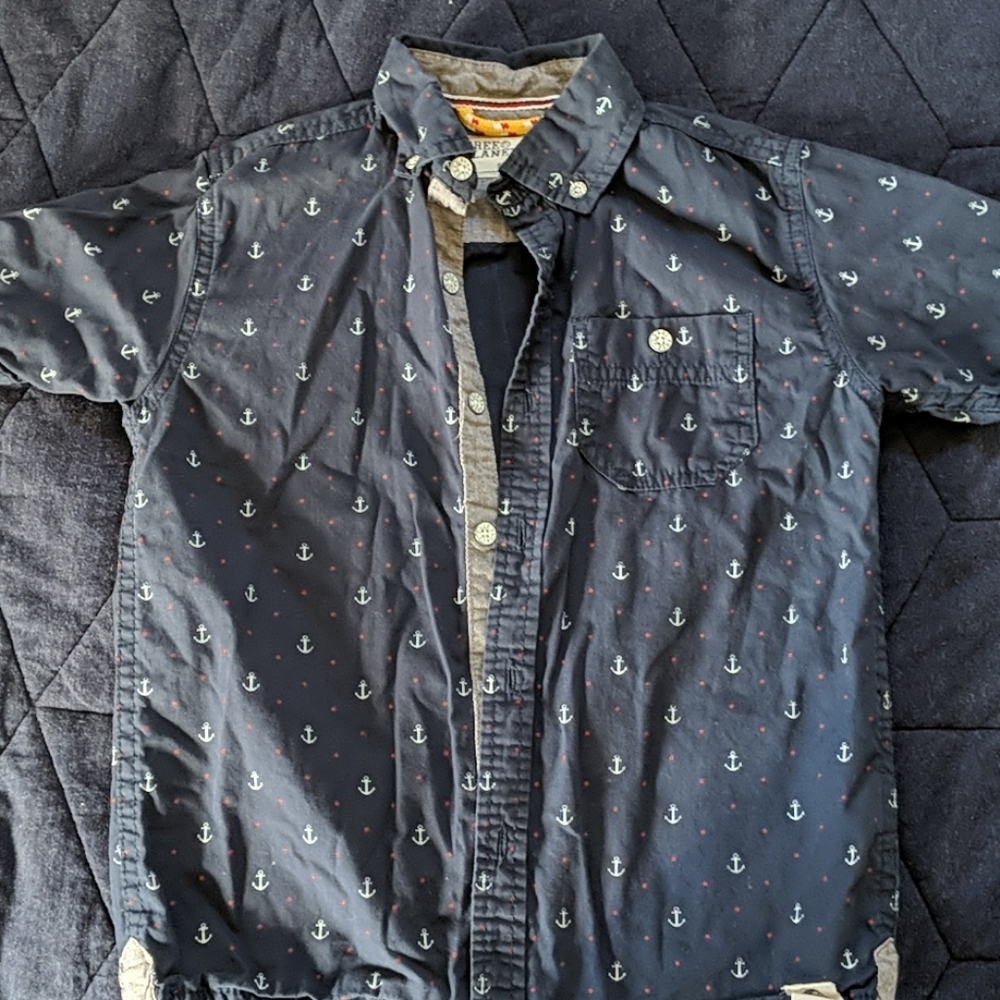 Short Sleeve Button Down - Anchors Sz4